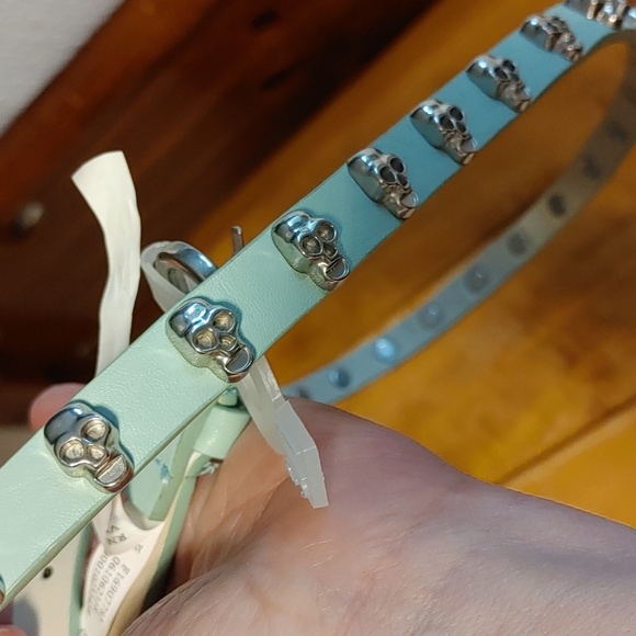 🌻NWT Light Green Silver Skull Belt Size Large - Picture 2 of 8
